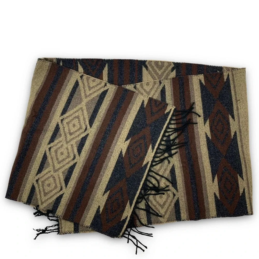 Vintage Italian designer chevron western cowboy print scarf - Picture 4 of 11